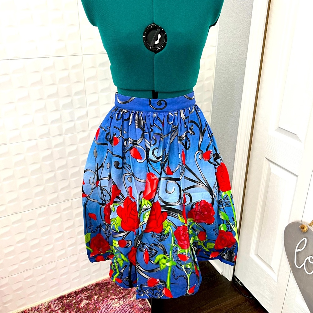 Unique Vintage Rose Circle Skirt, Sz M